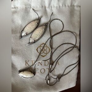 Kendra Scott Maisey Drop Earrings & Meghan Mother of Pearl Crackle Set